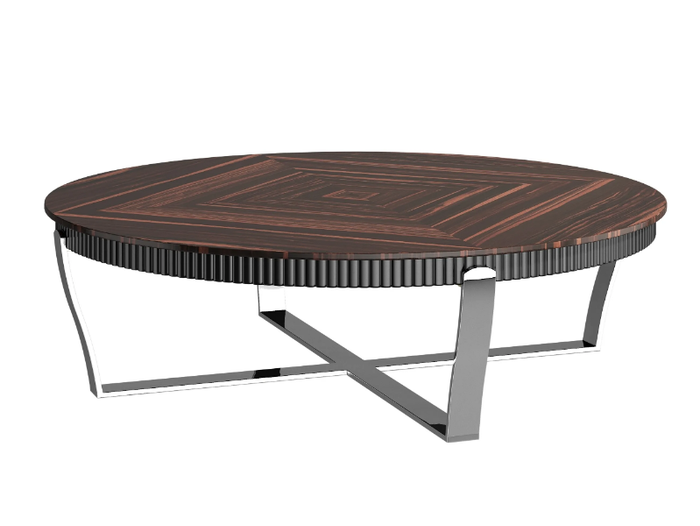 ARISTO XL - Low round steel and wood coffee table _ Capital Collection